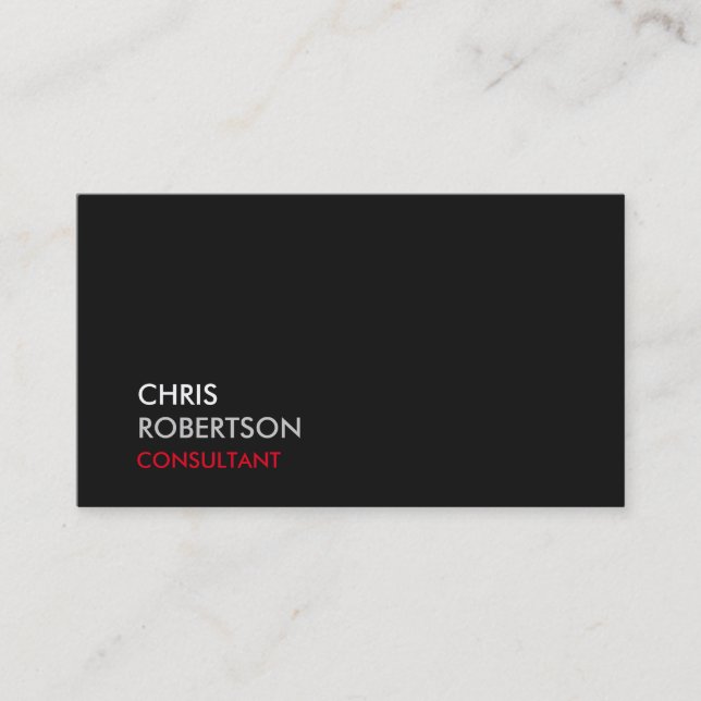 Carte de visite professionnel Red Black tendance (Devant)