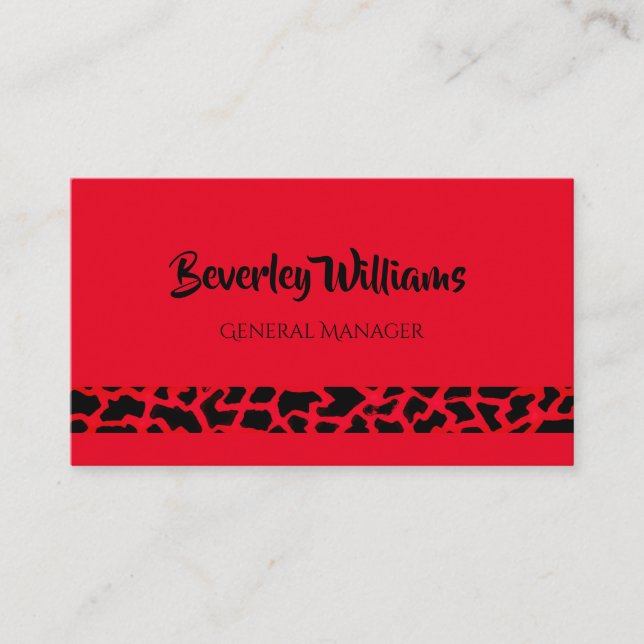 Carte de visite professionnel Red Leopard (Devant)