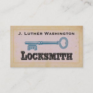 Carte de visite professionnel Retro Locksmith vint