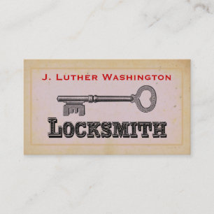 Carte de visite professionnel Retro Locksmith vint