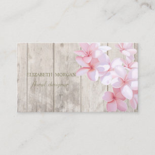 Carte De Visite Professionnel Romantique ,Fleurs,Texture de Bois