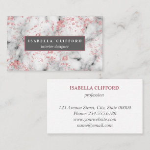 Carte De Visite Professionnel rose de l'or   de scintillement