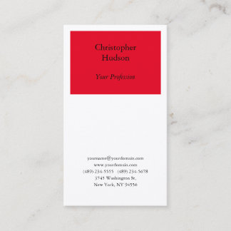 Carte De Visite Professionnel Rouge & Blanc en soie de qualité sup
