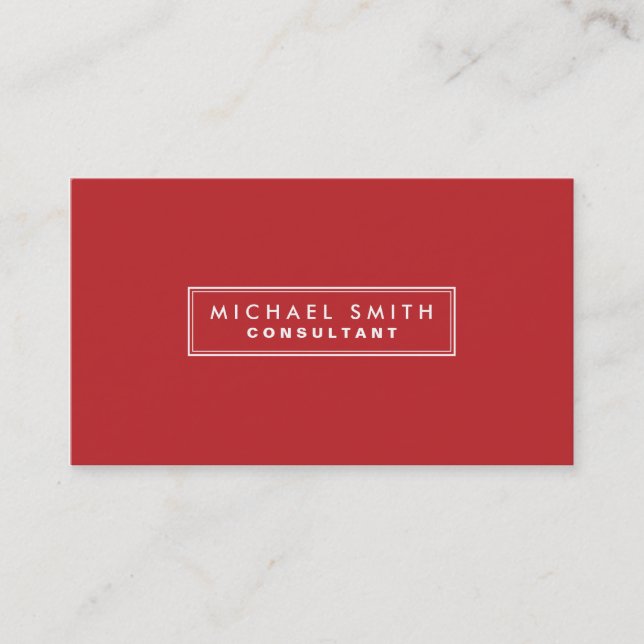 Carte De Visite Professionnel Rouge clair Élégant Simple Moderne (Devant)