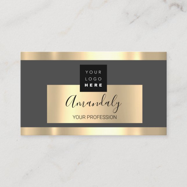 Carte De Visite Professionnel Services d'affaires Gold Logo VIP Gr (Devant)