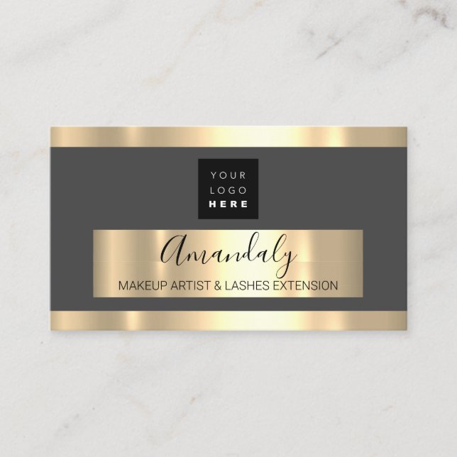 Carte De Visite Professionnel Services d'affaires Gold Logo VIP Gr (Devant)