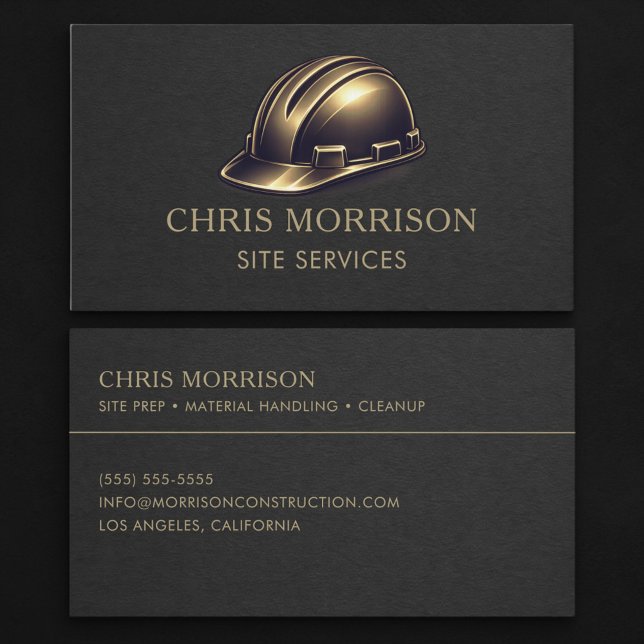 Carte De Visite Professionnel Services de Chantier Casque (Créateur téléchargé)