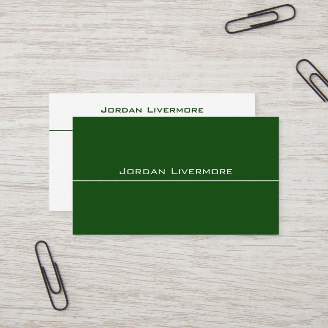Carte De Visite Professionnel, Simple, Basic, Ferme Vert Moderne (Devant/Arrière en situation)