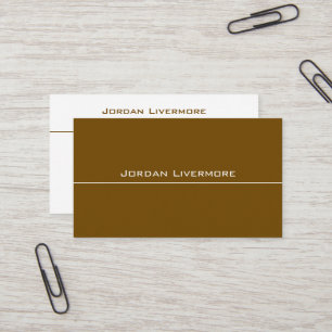 Carte De Visite Professionnel, Simple, Basic, Sepia Brown Moderne