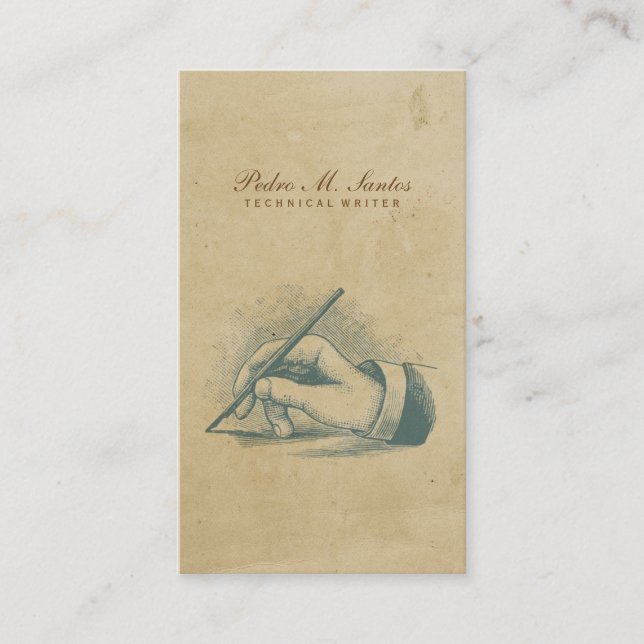 Carte De Visite Professionnel simple de stylo d'auteur de cool (Devant)