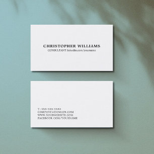 Carte De Visite Professionnel Simple Elagant Noir Blanc Consultant