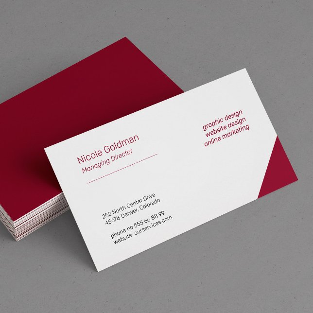 Carte De Visite Professionnel simple élégant entreprise rouge (Créateur téléchargé)