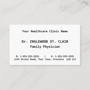 Carte de visite professionnel simple en soins de s