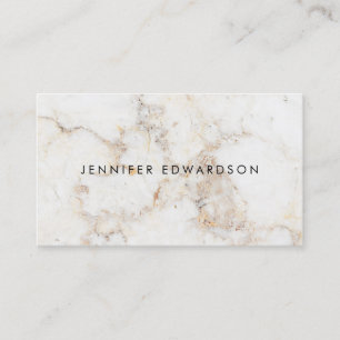 Carte De Visite Professionnel simple et élégant du marbre blanc