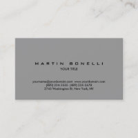 Carte de visite professionnel simple gris clair