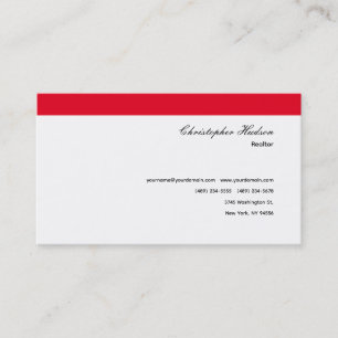 Carte De Visite Professionnel Simple Immobilier simple Rouge Blanc