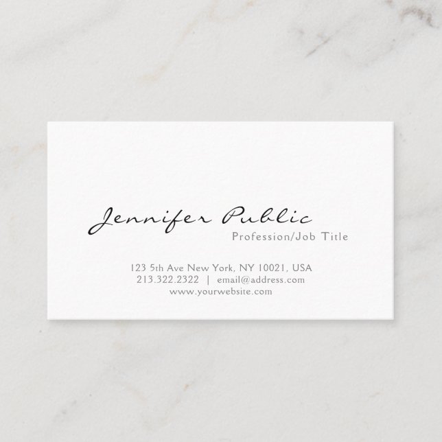 Carte De Visite Professionnel simple lisse de conception élégante (Devant)