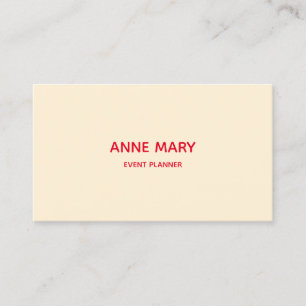 Carte De Visite Professionnel Simple Minimal Orange Ivory Off Blan