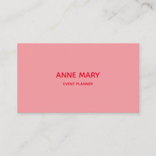 Carte De Visite Professionnel Simple Minimal orange rose