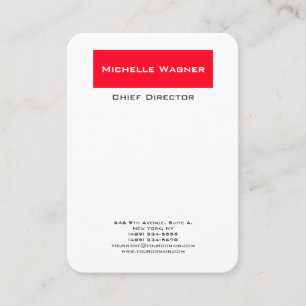 Carte De Visite Professionnel Simple Minimaliste Élégant Rouge Bla