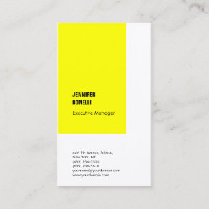 Carte De Visite Professionnel simple minimaliste moderne jaune bla