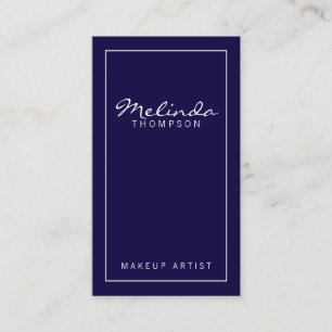 Carte De Visite Professionnel Simple Moderne Marine Bleu et Blanc