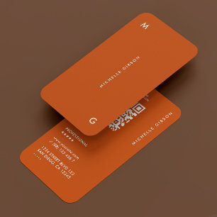 Carte De Visite Professionnel Simple Moderne Orange