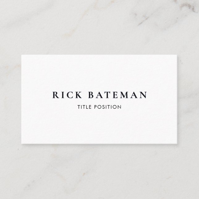 Carte De Visite Professionnel Simple Noir (Devant)