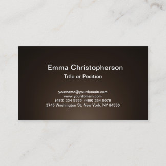 Carte De Visite Professionnel Simple Plain Moderne Sepia Brown