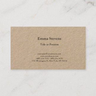 Carte De Visite Professionnel Simple Plaque Moderne Premium Kraft