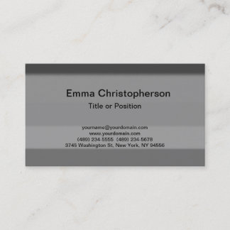 Carte De Visite Professionnel Simple Plat Moderne Design Gris
