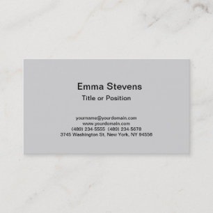 Carte De Visite Professionnel Simple Plat Moderne Design Gris