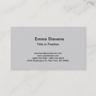 Carte De Visite Professionnel Simple Plat Moderne Design Gris