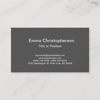 Carte De Visite Professionnel Simple Plat Moderne Design Gris