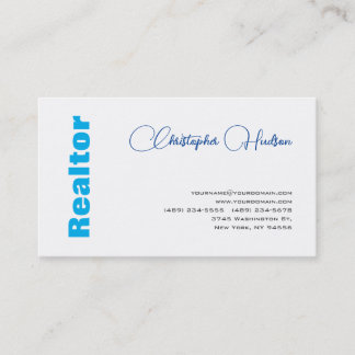 Carte De Visite Professionnel Simple Réaliseur Immobilier Bleu Bla