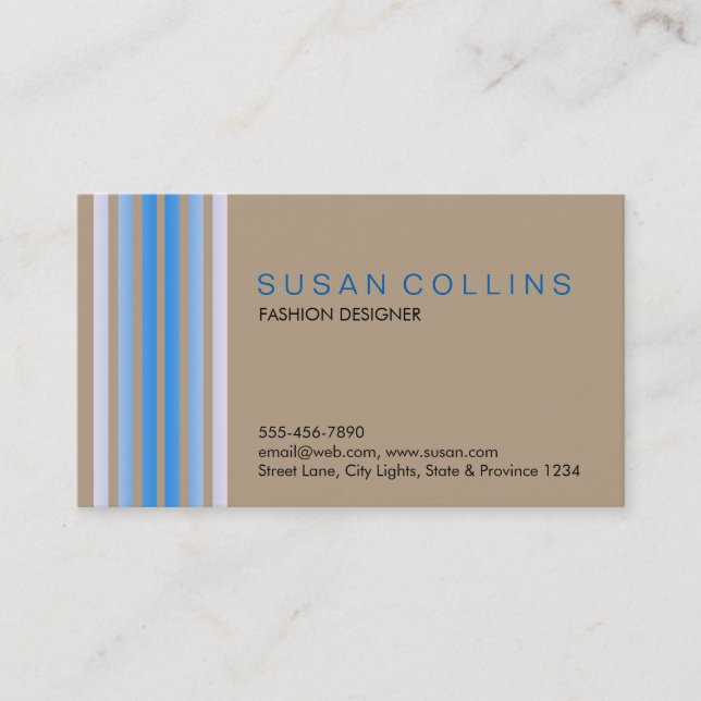 Carte De Visite Professionnel Simple Simple Striped Élégant Modern (Devant)