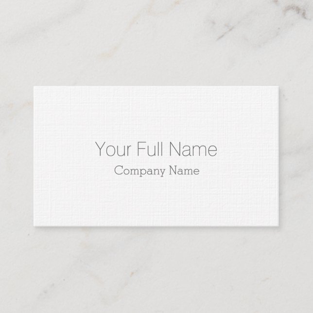 CARTE DE VISITE PROFESSIONNEL SIMPLE TOILE BLANCHE CLASSIQUE (Devant)