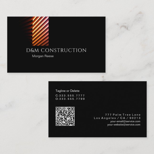 Carte De Visite Professionnel, Smart Design, QR Code Vs 3 (Devant / Derrière)