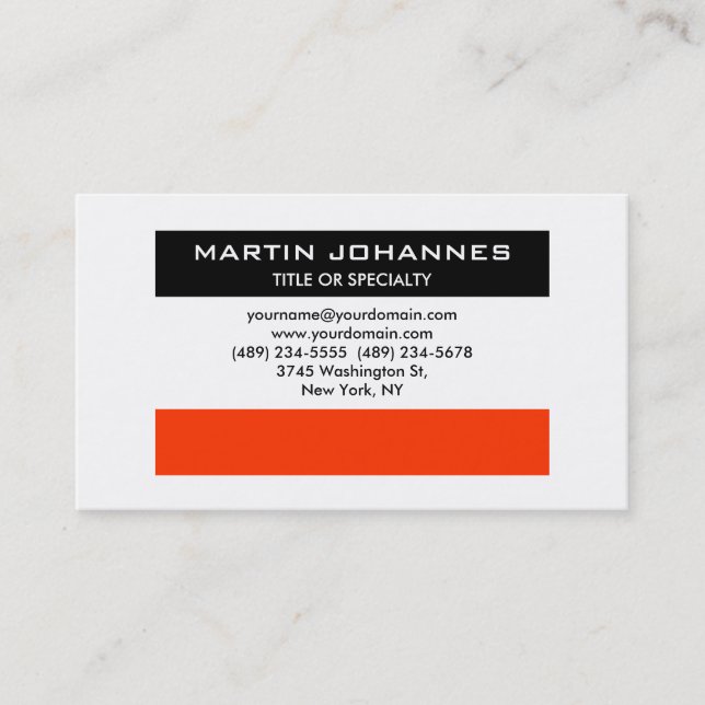 Carte de visite professionnel tendance Plain (Devant)