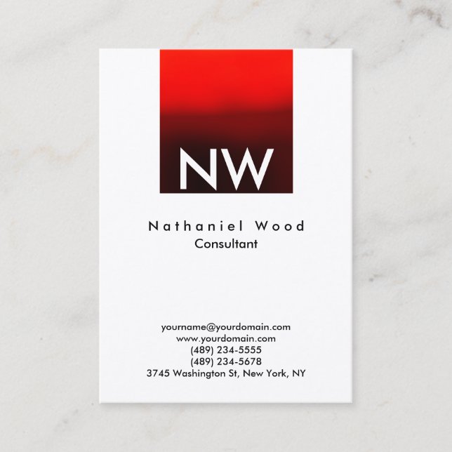 Carte De Visite Professionnel Tendance Spécial Moderne (Devant)
