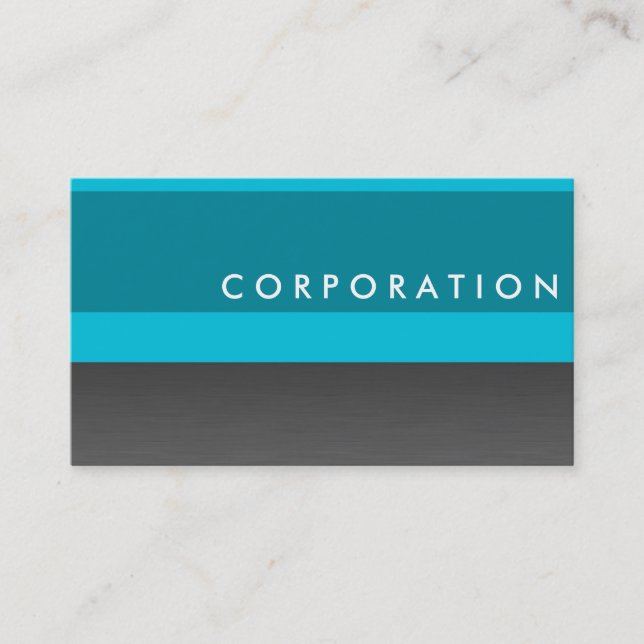 carte de visite professionnel Titane & turquoise (Devant)