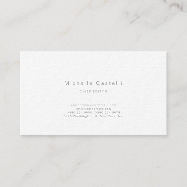 Carte De Visite Professionnel Unique Classique Noir Blanc (Devant)