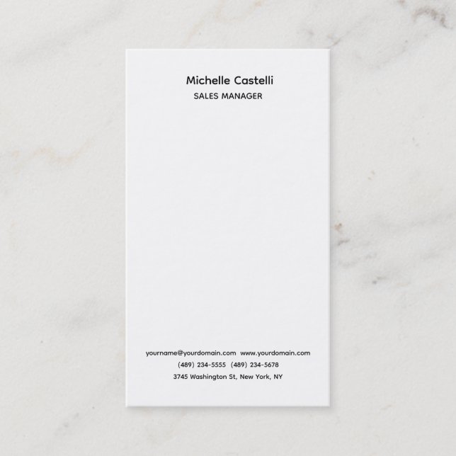 Carte De Visite Professionnel Unique Classique Simple (Devant)