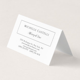 Carte De Visite Professionnel Unique Classique Simple Noir & Blanc