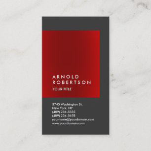 Carte de visite professionnel vertical Red Grey Tr