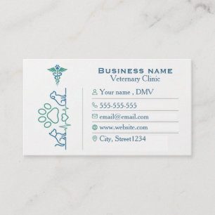 Carte De Visite Professionnel Vétérinaire Minimaliste Moderne