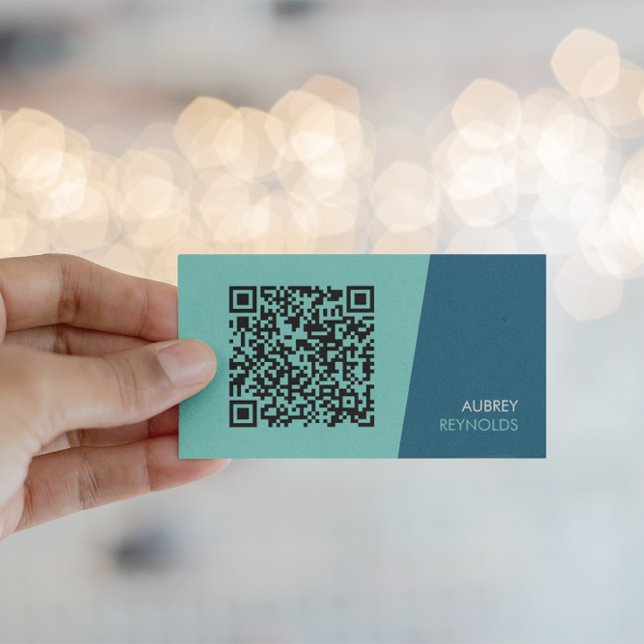 Carte de visite professionnelle à code QR sarcelle (Créateur téléchargé)