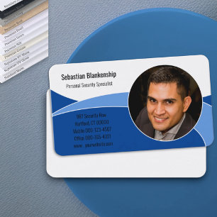 Carte de visite professionnelle abstraite bleue av