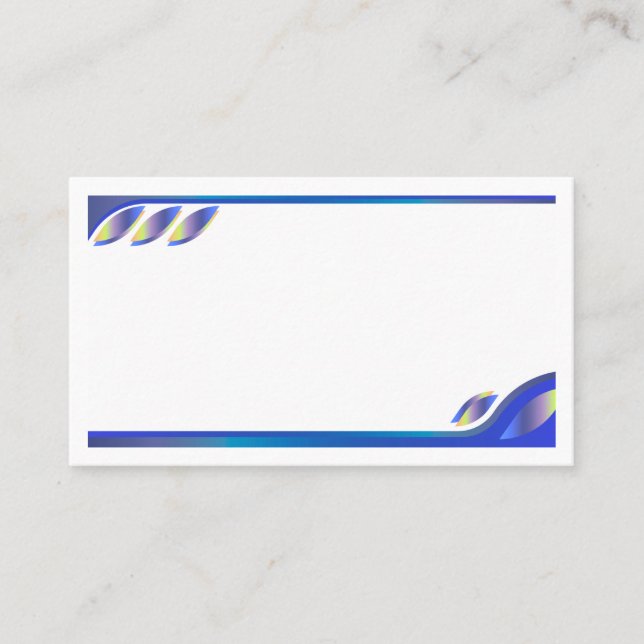 Carte de visite professionnelle abstraite Blue Wav (Devant)