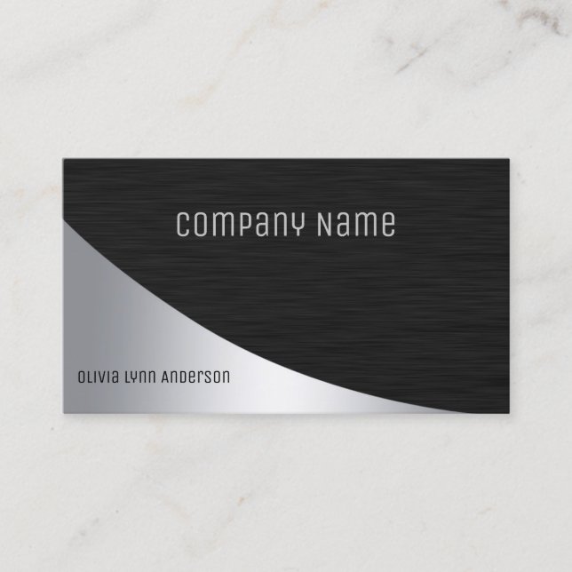 Carte de visite professionnelle argent noir (Devant)